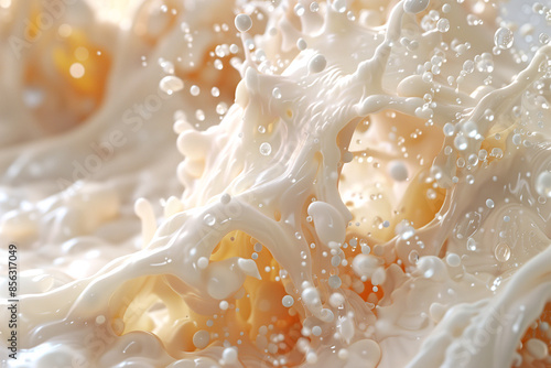 Visual of pores being purified with cleansing foam, representing the fight against oiliness and acne, 3D rendering photo
