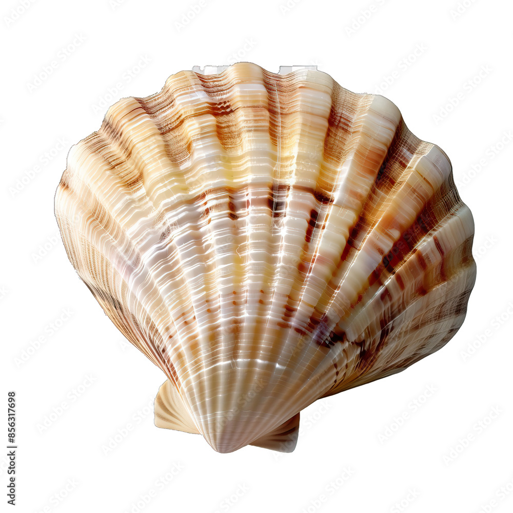 Fototapeta premium Shell from the Beach, collected as a souvenir, Isolated on transparent background PNG