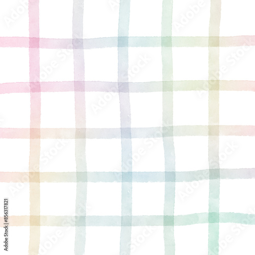 Wallpaper Mural Rainbow Plaid Gingham Check Hand Drawn Background Overlay Torontodigital.ca