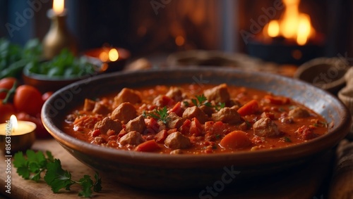 Spicy and homemade stew as a traditional Polish dish.