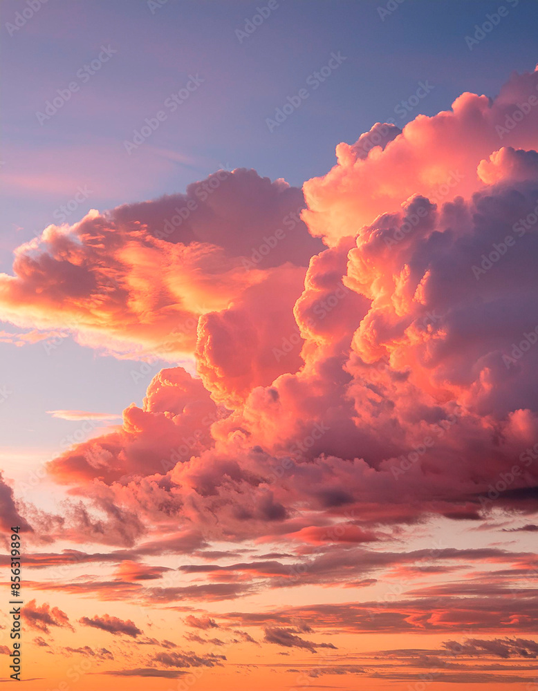 Fototapeta premium Beautiful cloudscape at sunset. Aerial view of the clouds.