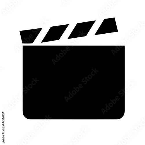 Black vector illustration of a clapperboard on a transparent background. Perfect for film production graphics, movie themes projects, and cinematic designs