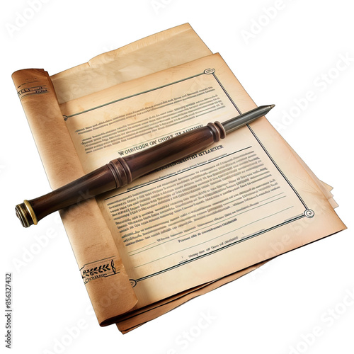 Burial plot deed with legal documentation, for proving ownership and maintaining records, isolated on transparent background PNG