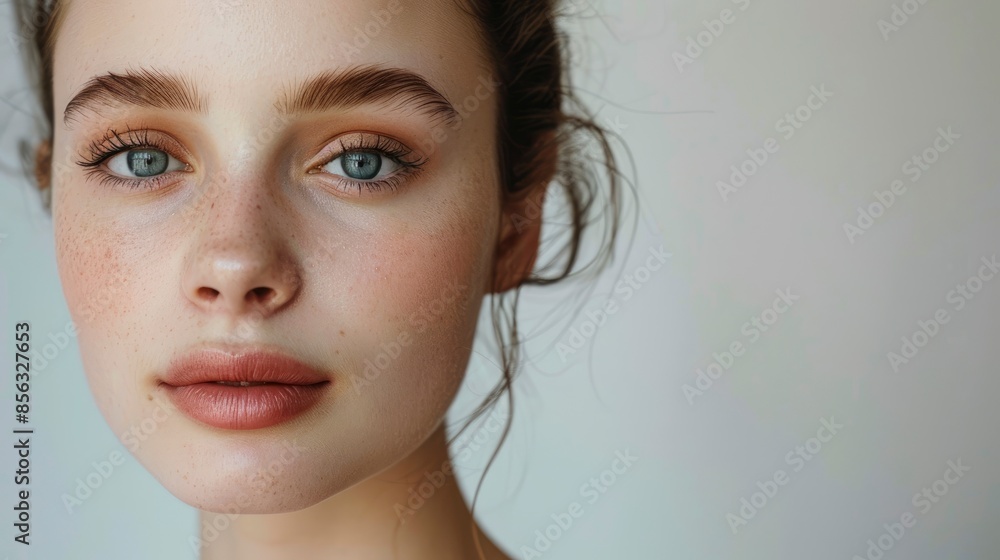 Beauty Woman Face With Perfect Skin, Isolated On White, Showcasing A Flawless Complexion Beauty Woman Face With Perfect Skin, Isolated On White, Showcasing A Flawless Complexion