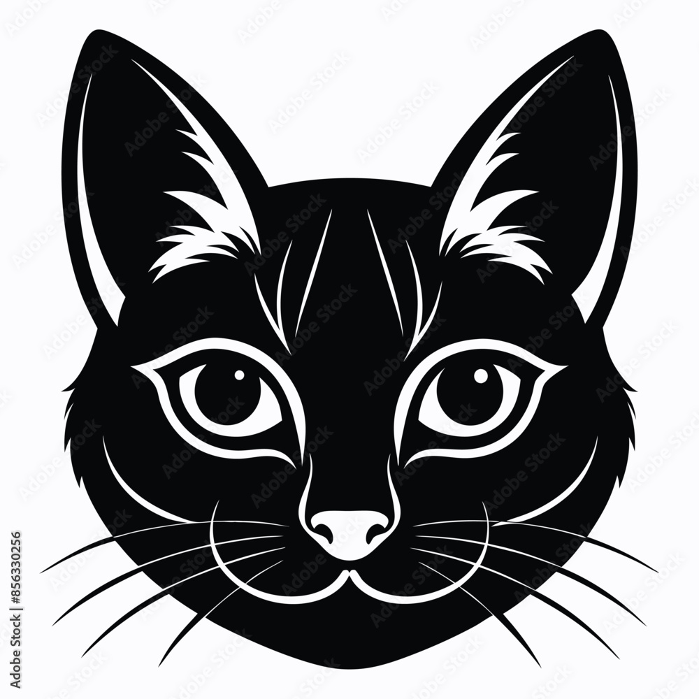 Obraz premium cat-face-silhouette-isolated-on-a-white-background (1)-01.eps