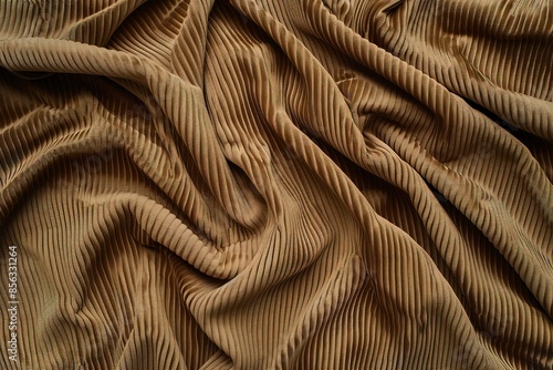 Texture background of velours khaki fabric. Upholstery velveteen texture fabric, corduroy furniture textile material, design interior, decor. Generative ai