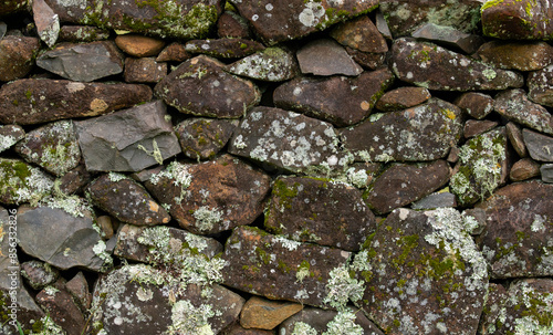 Rock and moss wall texture background photo