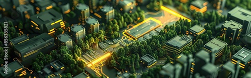 The future of architecture plants and buildings perfectly combined with the surreal. AI generated illustration