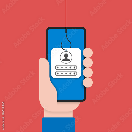 Concept of phishing user data via smartphone