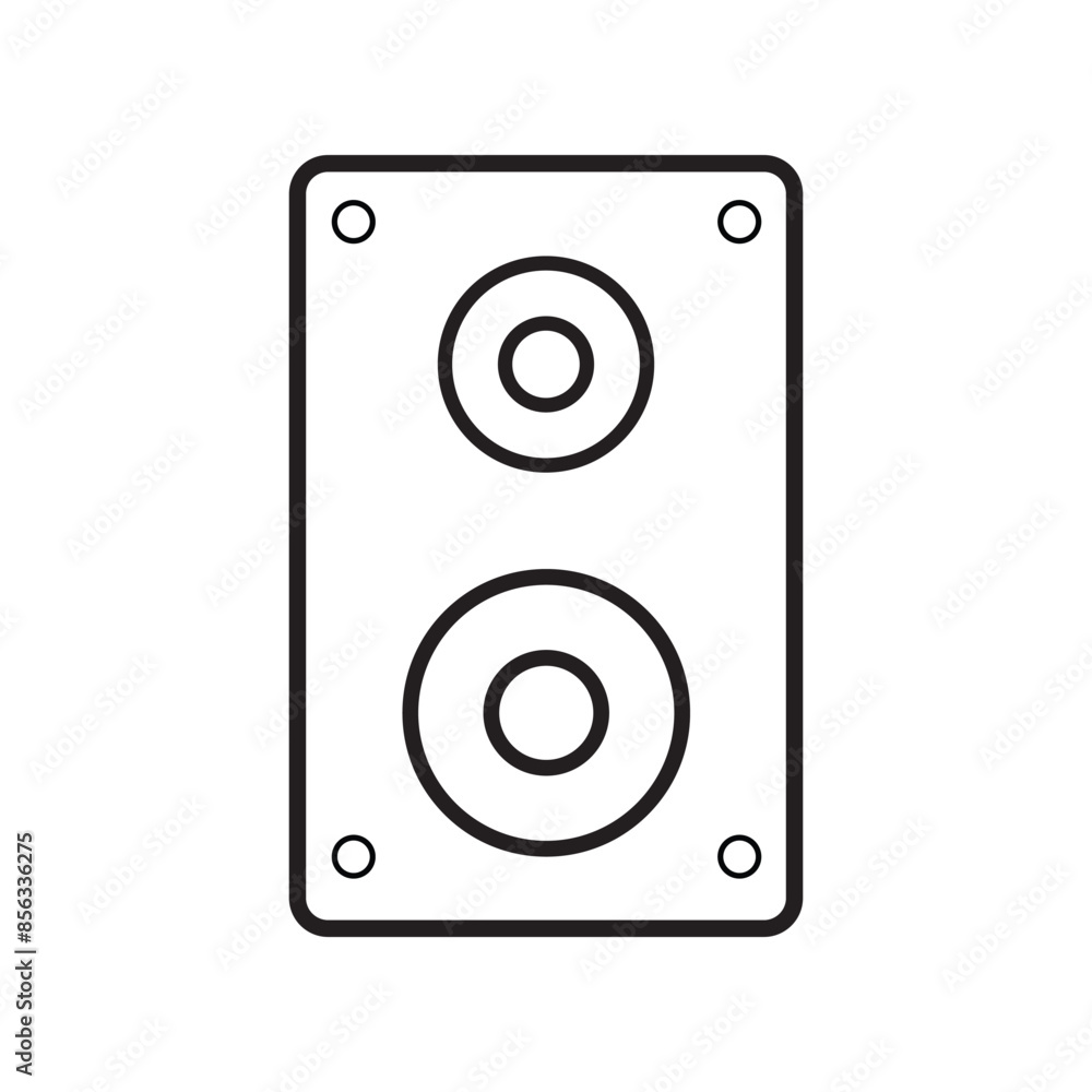Bass speaker icon. Music speaker icon. Outline bass speaker vector icon for web design isolated on white background. Vector illustration. Eps file 122. Bass speaker icon. Music speaker icon. Outline bass speaker vector icon for web design isolated on white background. Vector illustration. Eps file 122.