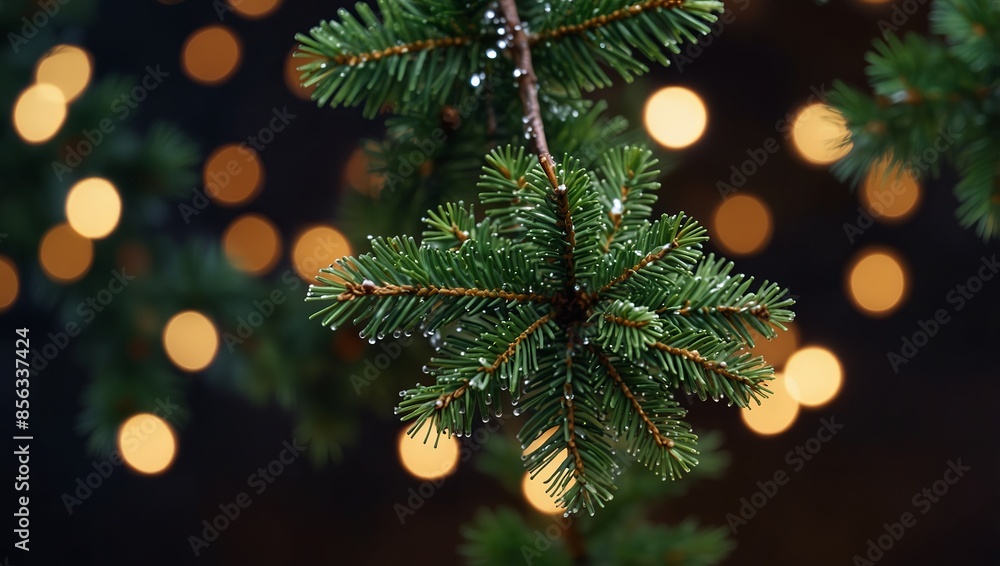 Christmas holiday concept withfir tree branch and magic bokeh Copy space Abstract Background. Christmas holiday concept withfir tree branch and magic bokeh Copy space Abstract Background.