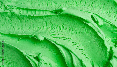 Green ice cream texture close up. Abstract background and texture for design.