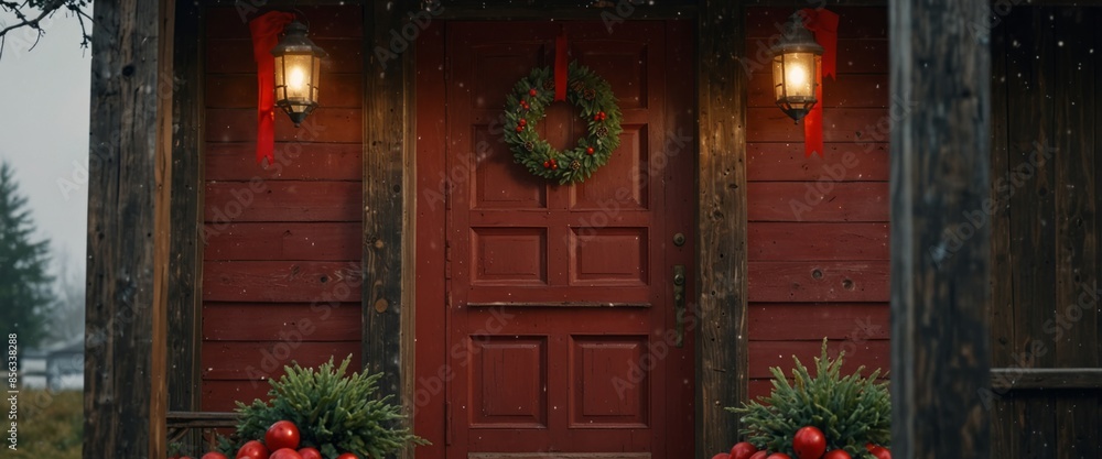 house red design seasonal rustic illustration holiday door, decoration wreath, building celebration house red design seasonal rustic. house red design seasonal rustic illustration holiday door, decoration wreath, building celebration house red design seasonal rustic.