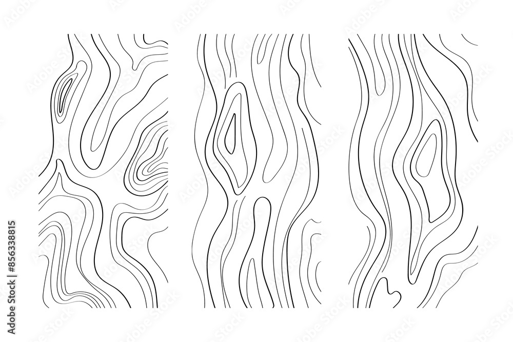 Fototapeta premium Wood texture imitation black lines on white background vector design. Abstract wood texture hand drawn brush stroke sketch texture.