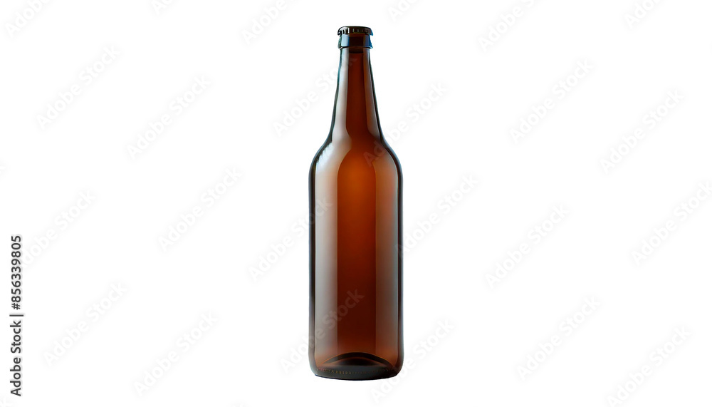 Empty brown glass bottle isolated on transparent or white background Empty brown glass bottle isolated on transparent or white background
