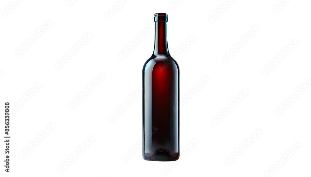 Empty red glass bottle isolated on transparent or white background Empty red glass bottle isolated on transparent or white background