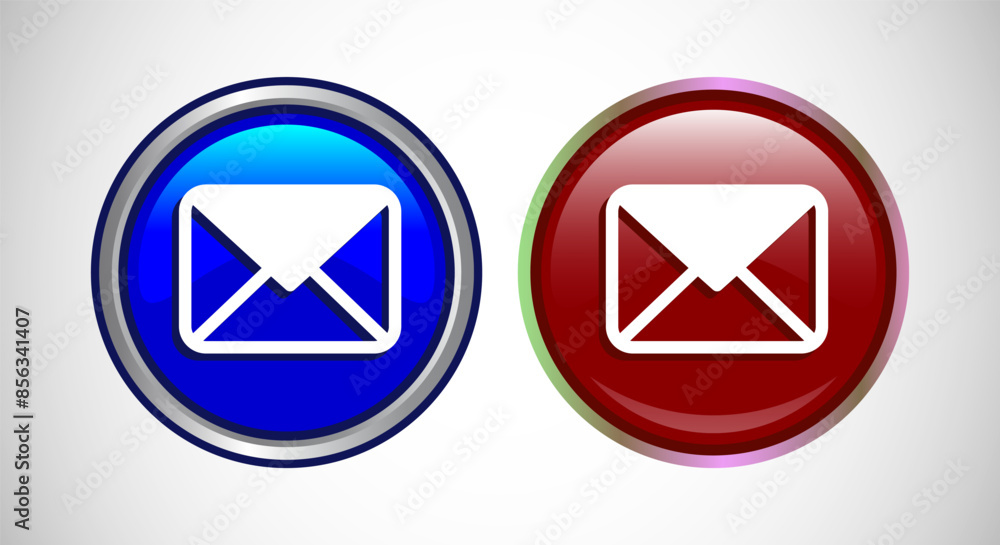 Envelope Email Icon Rounded Button Design Illustration Envelope Email Icon Rounded Button Design Illustration