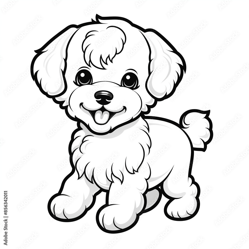 Cute Happy Cartoon Puppy Illustration Cute Happy Cartoon Puppy Illustration