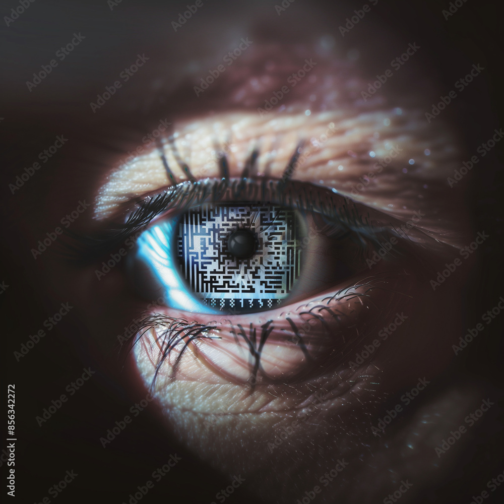 Human Eye with QR Code in Pupil Stock Illustration | Adobe Stock