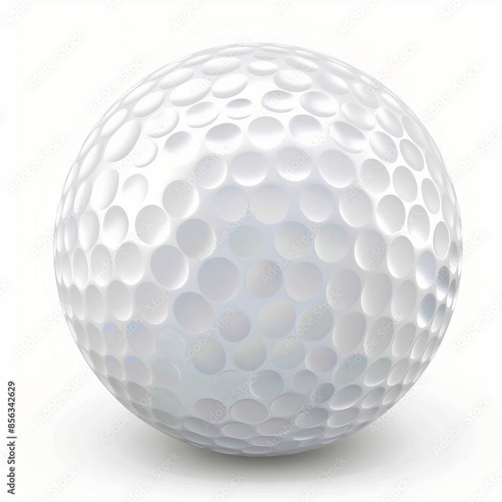 Detailed Golf Ball on White Background Detailed Golf Ball on White Background
