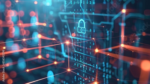 Enhancing Cybersecurity with a Digital Lock Safeguarding Against Online Threats and Hackers Concept Cybersecurity Digital Lock Online Threats Hackers Safeguarding