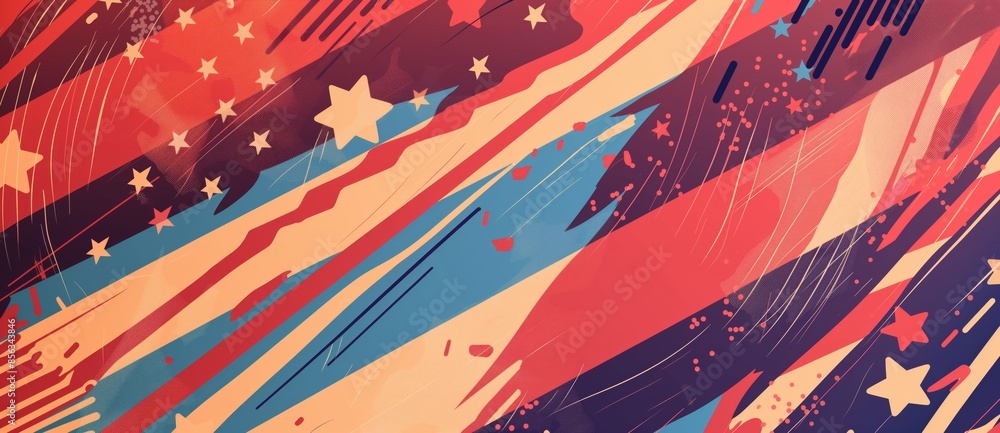 Abstract background in the colors of the american flag with stars and stripes, perfect for celebrating independence day or any other patriotic holiday Abstract background in the colors of the american flag with stars and stripes, perfect for celebrating independence day or any other patriotic holiday