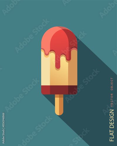 Vector ice cream stick icon. Flat illustration. Element for mode
