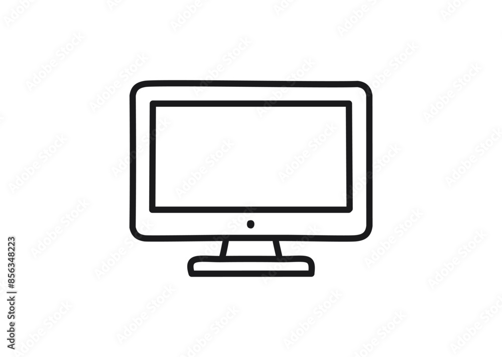 Black and white laptop icon isolated. Notebook screen template symbol. Computer display on white background. Black and white laptop icon isolated. Notebook screen template symbol. Computer display on white background.