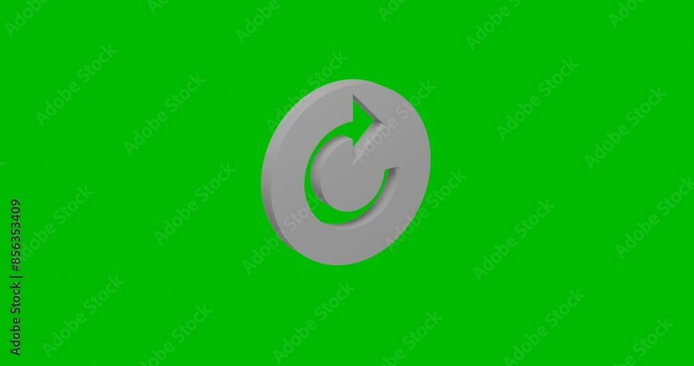 Animation of rotation of a white replay media symbol with shadow. Simple and complex rotation. Seamless looped 4k animation on green chroma key background Animation of rotation of a white replay media symbol with shadow. Simple and complex rotation. Seamless looped 4k animation on green chroma key background