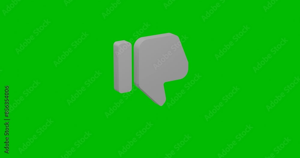 Animation of rotation of a white thumb down symbol with shadow. Simple and complex rotation. Seamless looped 4k animation on green chroma key background Animation of rotation of a white thumb down symbol with shadow. Simple and complex rotation. Seamless looped 4k animation on green chroma key background
