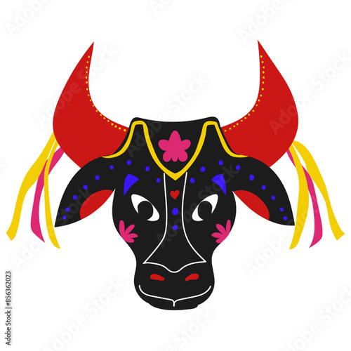 Boi Bumba Cabeça Bumba Meu Boi Ilustração