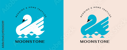 Minimalist modern logos collection. Geometrical retro concept design with flowers, hands, birds and aesthetic clean graphic symbols and icons