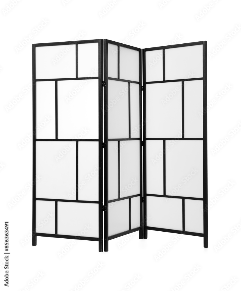 Folding screen isolated on white. Interior element