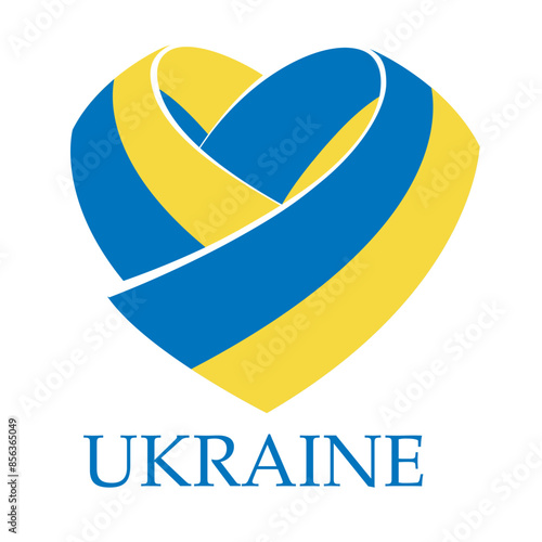 The flag of Ukraine is made in the shape of a heart.