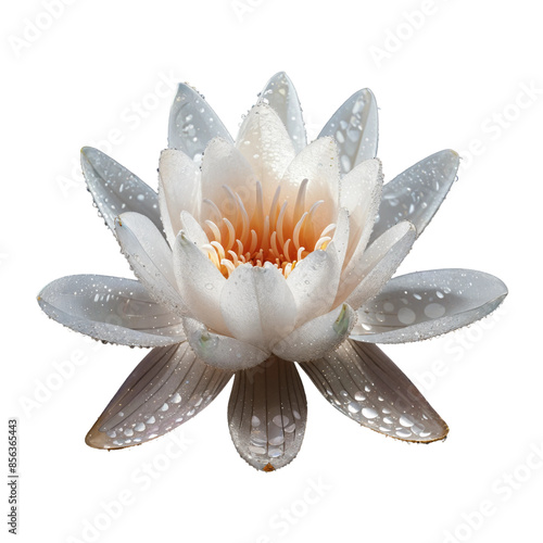 Lotus flower or water lily, PNG, isolated on transparent background.