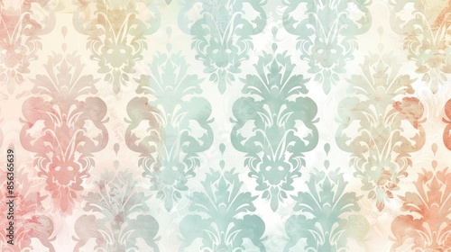 Design of a damask background with soft pastel lines