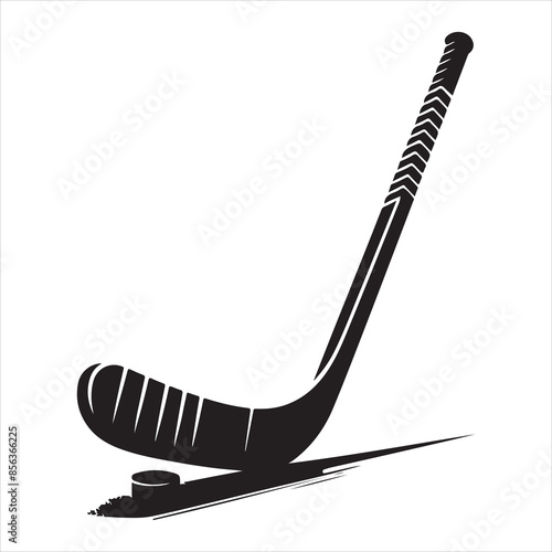 Hockey Stick Silhouette Photo and Image, vector black color silhouette 