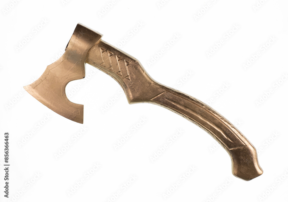 golden battle ax isolated on white background golden battle ax isolated on white background