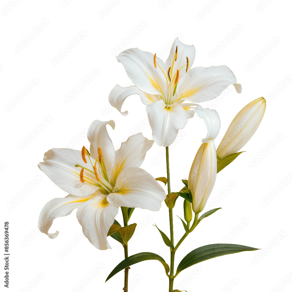 Fototapeta premium a picture of a bouquet of white lilies flower 