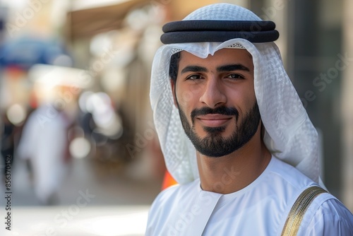 Ararabic businessman wearing kandora photo