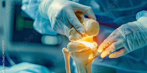 A Surgeons Precise Touch During a Knee Replacement Procedure