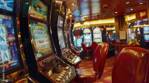 Casino gambling machines at the cruise ship