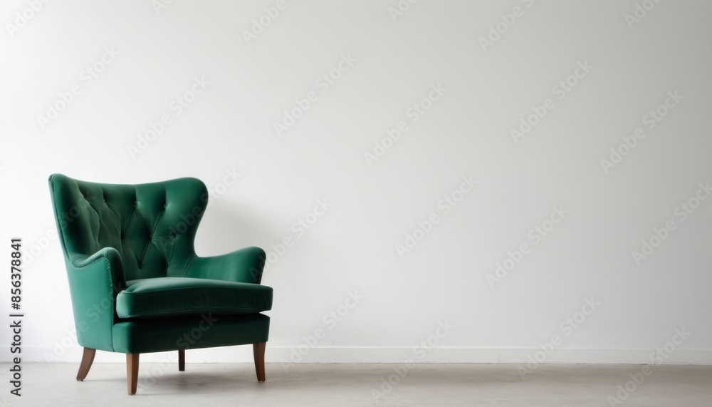 green velvet armchair, white background, minimalist photography style raw green velvet armchair, white background, minimalist photography style raw