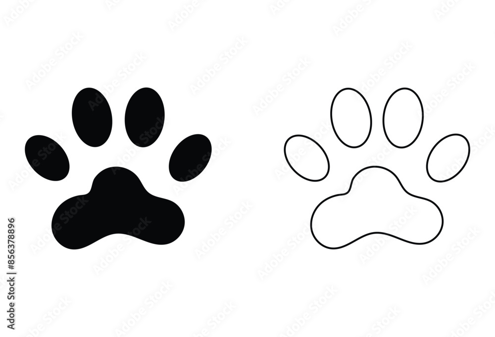 Paw icon set vector. paw print sign and symbol. dog or cat paw. paw print icon symbol template for graphic and web design collection logo vector illustration. Eps file 162.