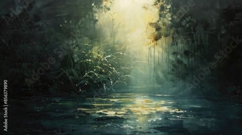 Wallpaper Mural Painting light against a dark backdrop Torontodigital.ca