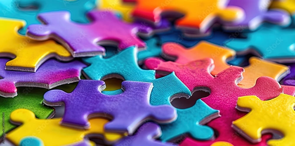 A pile of colorful puzzle pieces
A pile of colorful puzzle pieces