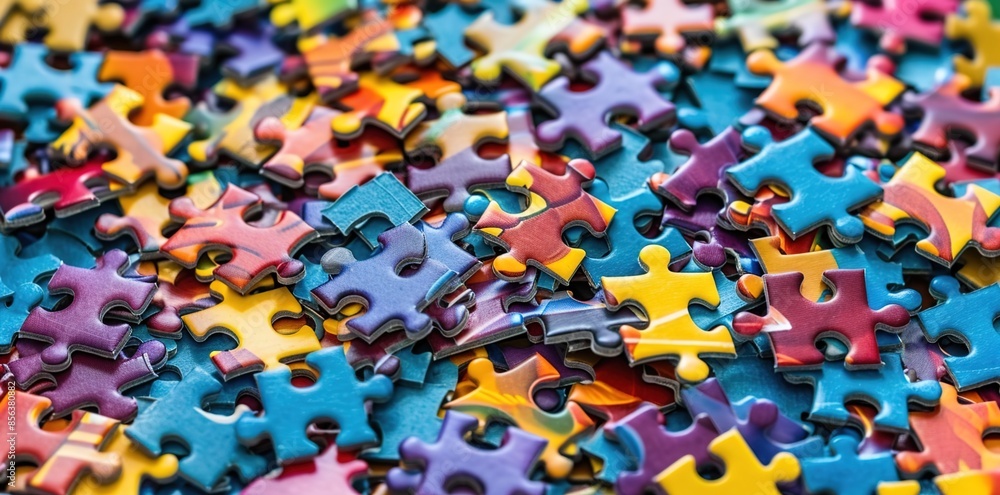 A pile of colorful puzzle pieces
A pile of colorful puzzle pieces