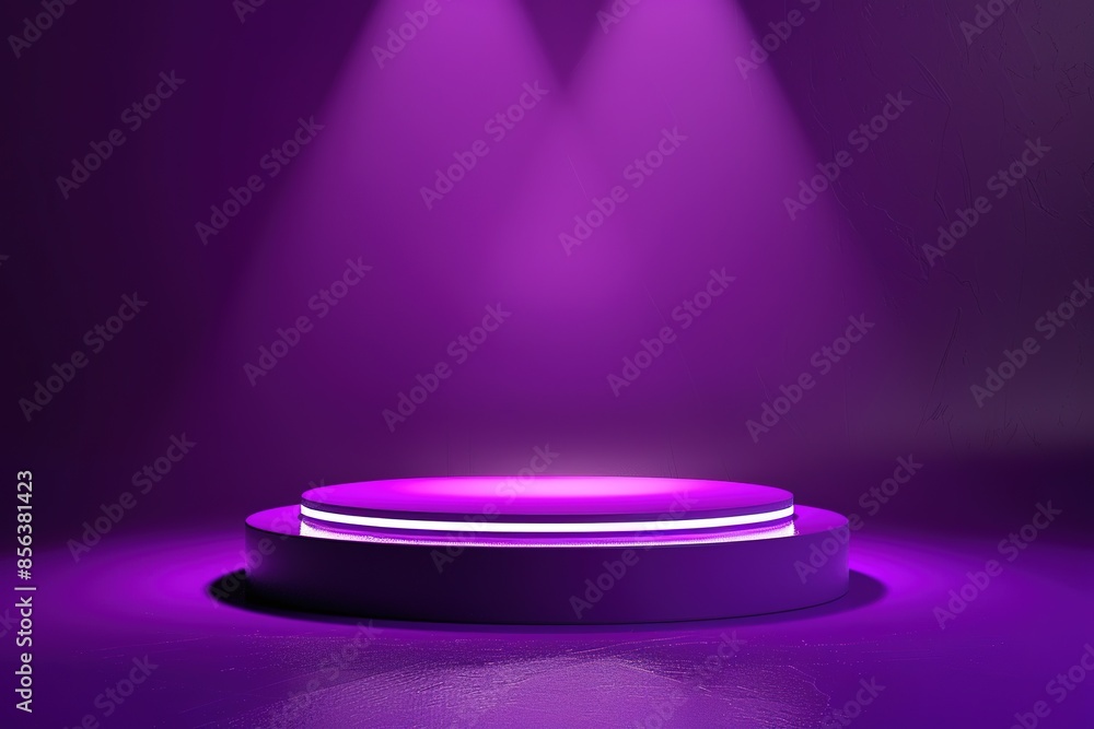 3d cylinder podium in purple background with light for product presentation displays 3d cylinder podium in purple background with light for product presentation displays