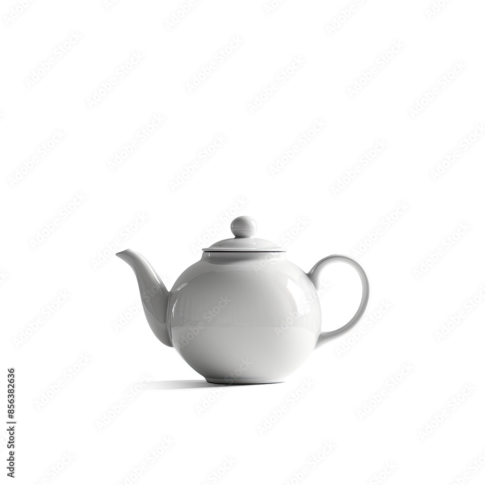 Minimalist White Ceramic Teapot | Isolated on Transparent & White Background | PNG File with Transparency Minimalist White Ceramic Teapot | Isolated on Transparent & White Background | PNG File with Transparency
