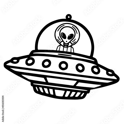 UFO Alien spaceship cartoon vector   